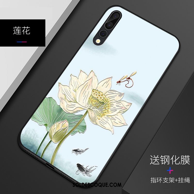 Coque Huawei P20 Pro Clair Délavé En Daim Protection Fluide Doux Gaufrage Soldes