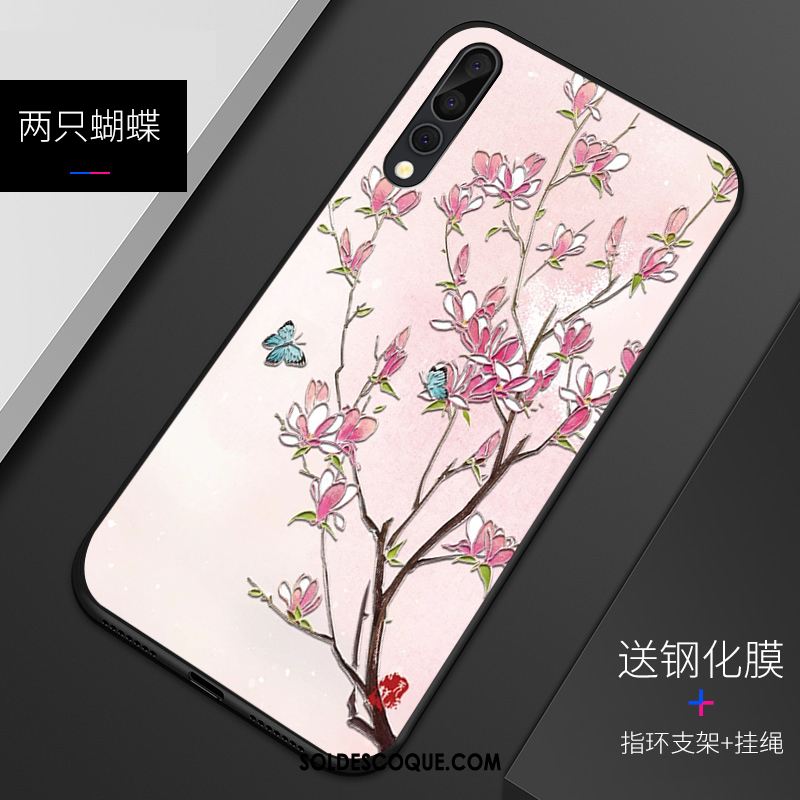 Coque Huawei P20 Pro Clair Délavé En Daim Protection Fluide Doux Gaufrage Soldes