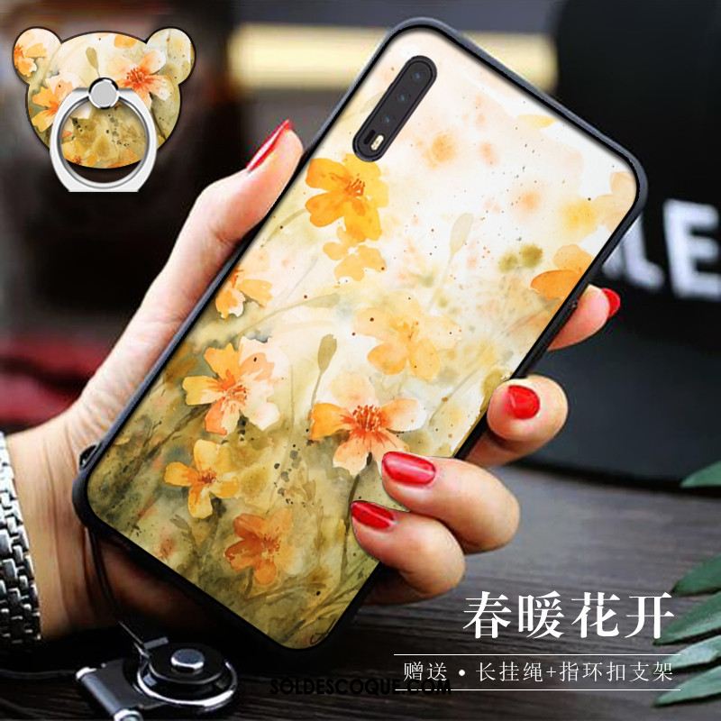 Coque Huawei P20 Pro Dessin Animé Créatif Fluide Doux Tout Compris Anneau Pas Cher