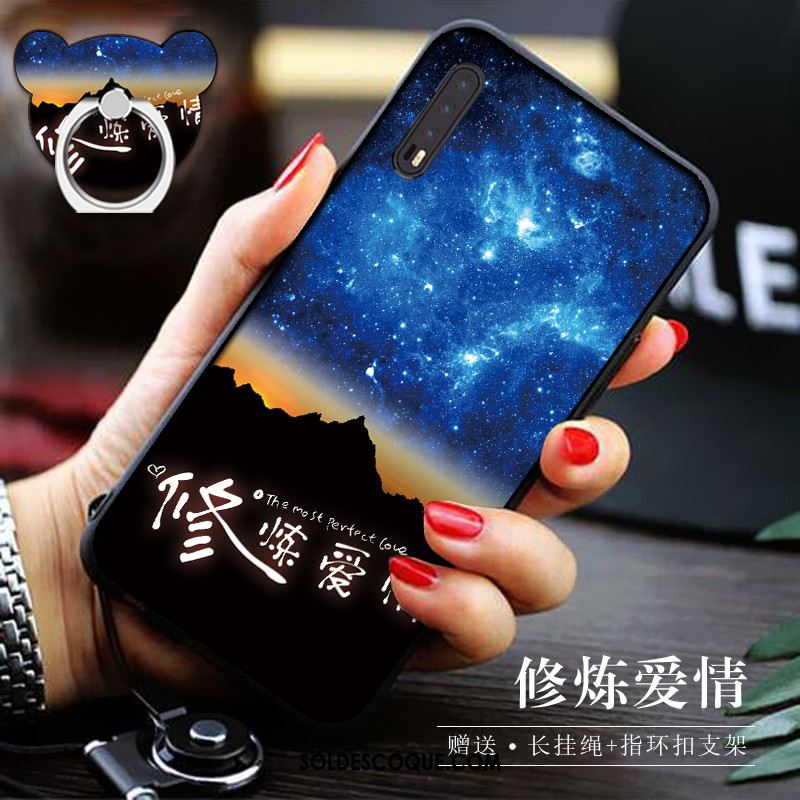 Coque Huawei P20 Pro Dessin Animé Créatif Fluide Doux Tout Compris Anneau Pas Cher