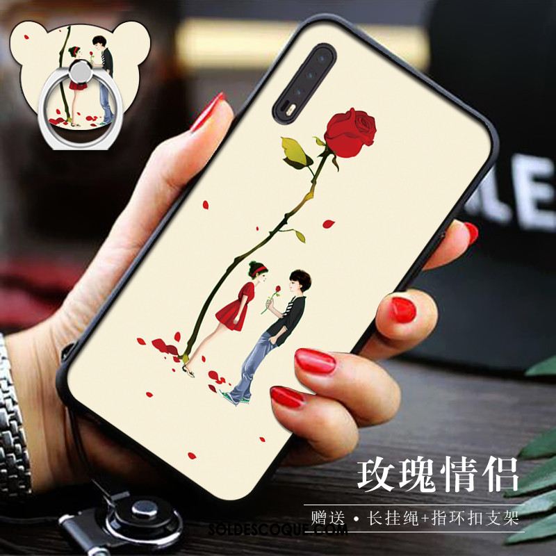 Coque Huawei P20 Pro Dessin Animé Créatif Fluide Doux Tout Compris Anneau Pas Cher