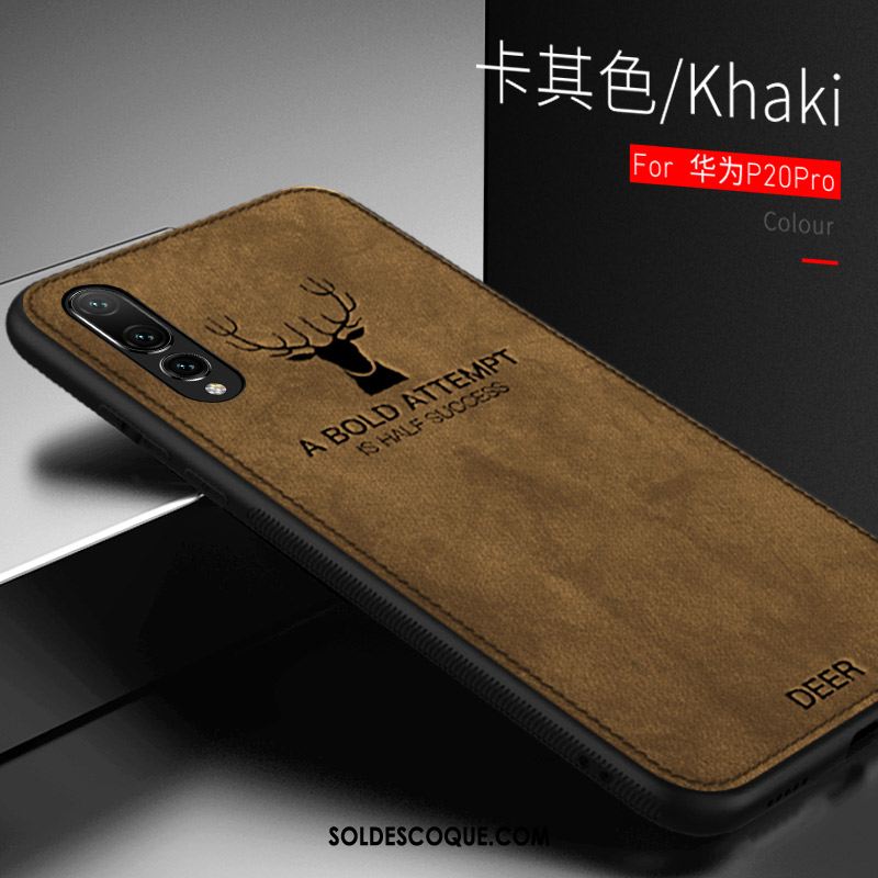 Coque Huawei P20 Pro Marque De Tendance Créatif Délavé En Daim Tissu Protection Pas Cher