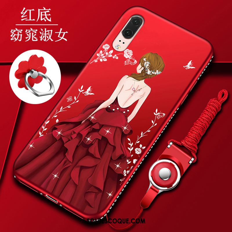 Coque Huawei P20 Pro Rouge Silicone Étui Téléphone Portable Protection Soldes