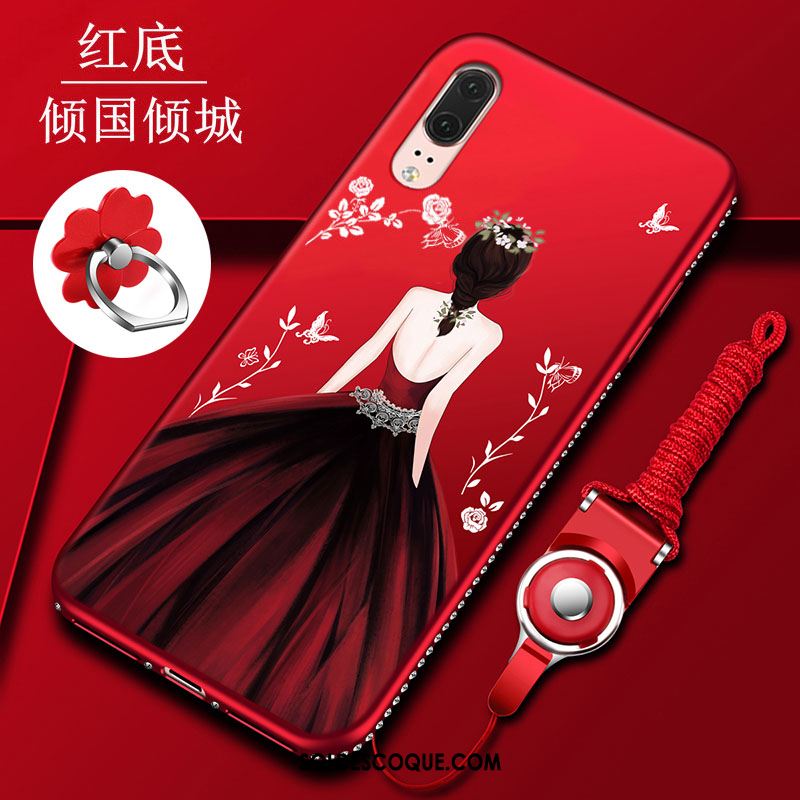 Coque Huawei P20 Pro Rouge Silicone Étui Téléphone Portable Protection Soldes