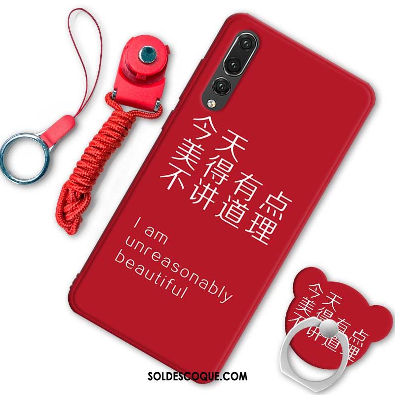 Coque Huawei P20 Pro Silicone Dessin Animé Rouge Fluide Doux Téléphone Portable Soldes