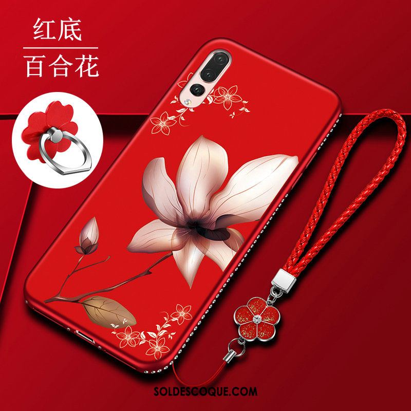 Coque Huawei P20 Pro Silicone Téléphone Portable Étui Protection Rouge Pas Cher