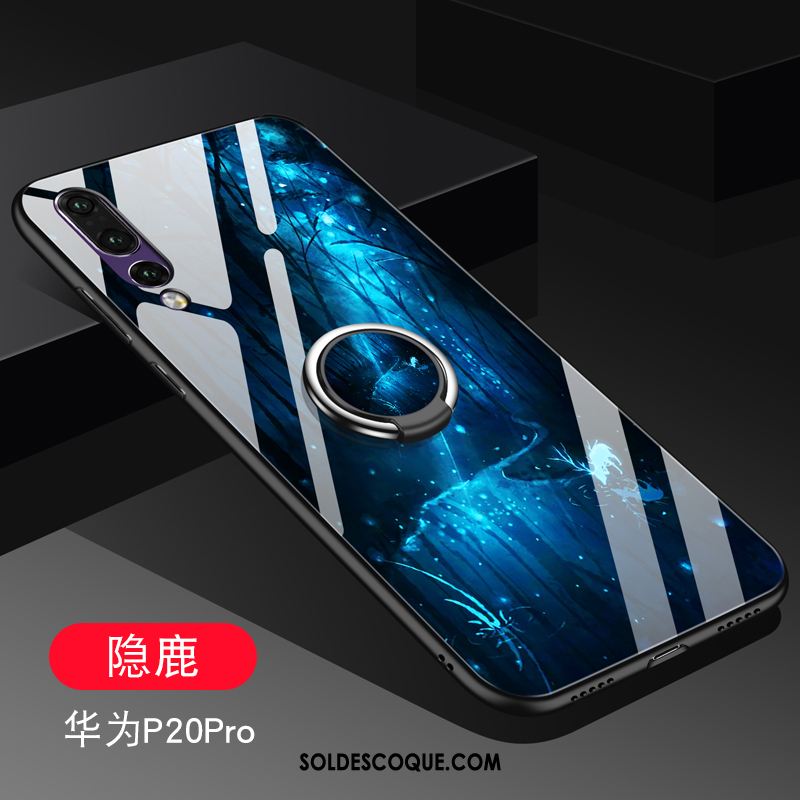 Coque Huawei P20 Pro Téléphone Portable Anneau Magnétisme Verre Tendance Housse Pas Cher