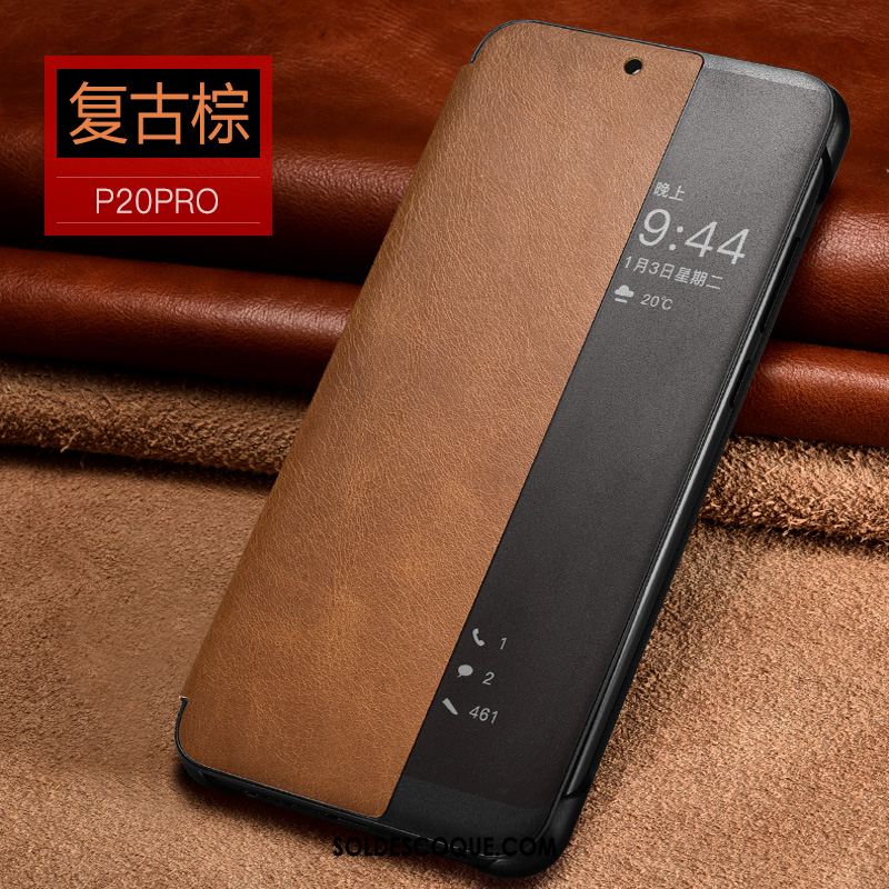 Coque Huawei P20 Pro Étui En Cuir Téléphone Portable Cuir Véritable Pas Cher