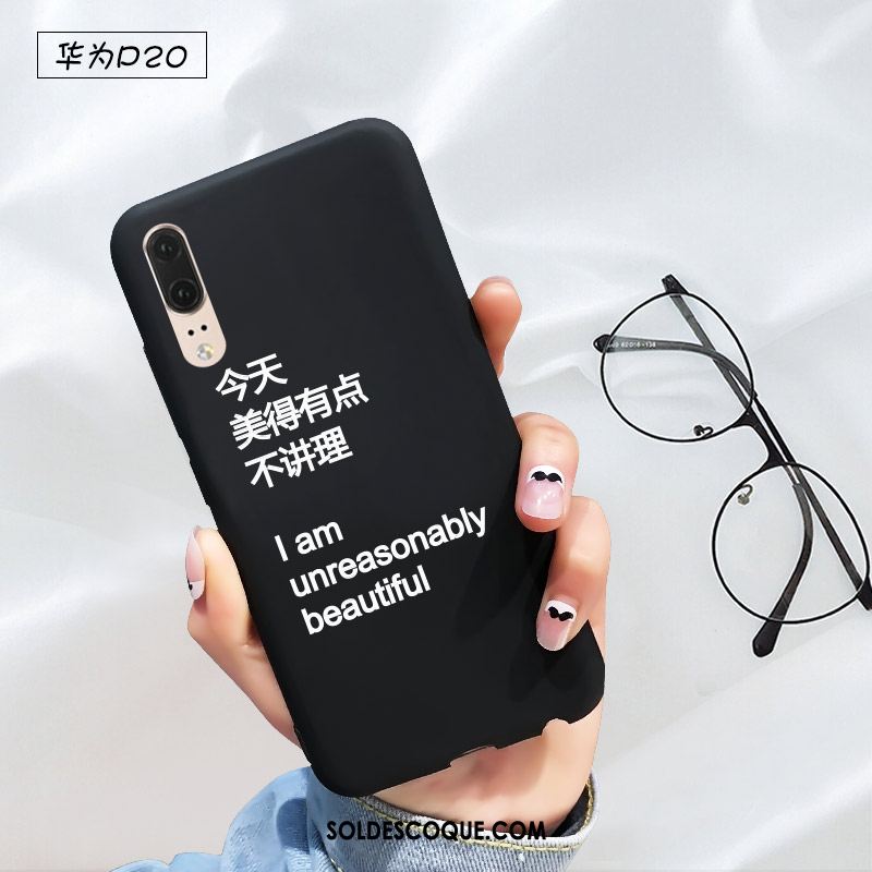 Coque Huawei P20 Protection Noir Étui Personnalité Incassable Housse Soldes