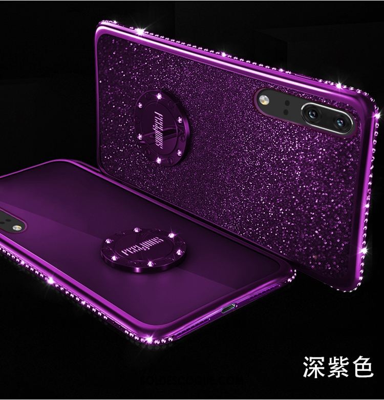 Coque Huawei P20 Support Strass Téléphone Portable Rose Fluide Doux Soldes