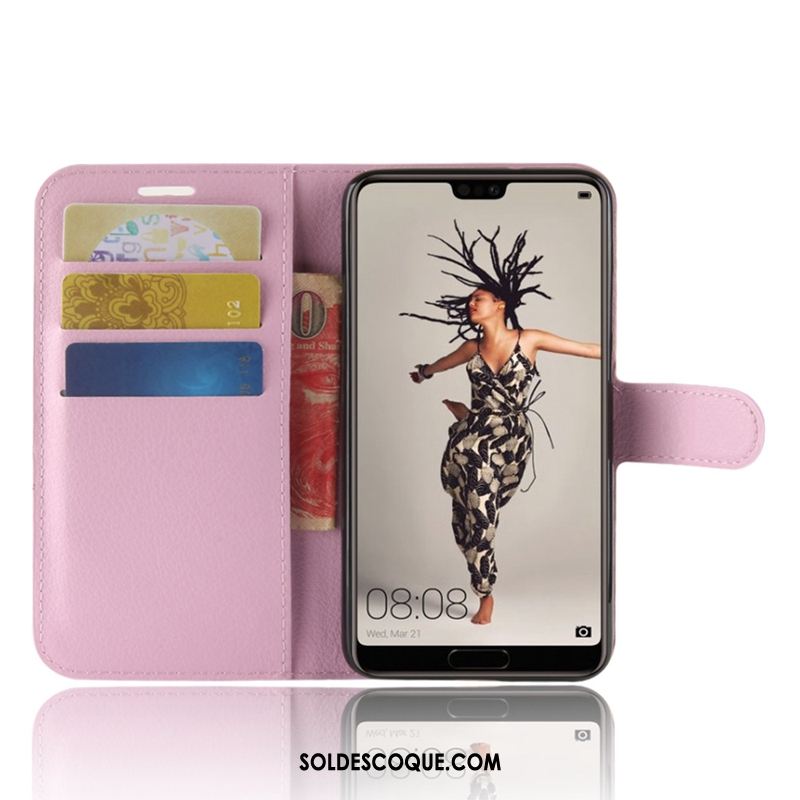 Coque Huawei P20 Téléphone Portable Protection Clamshell Violet Étui En Cuir Housse En Ligne