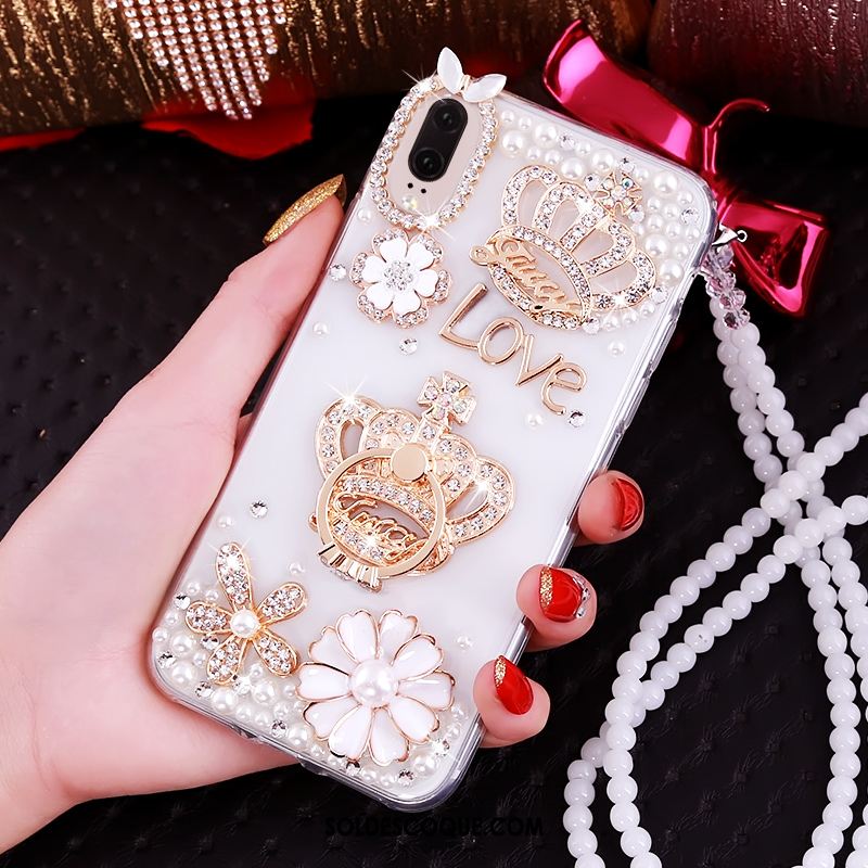 Coque Huawei P20 Téléphone Portable Strass Luxe Transparent Pas Cher