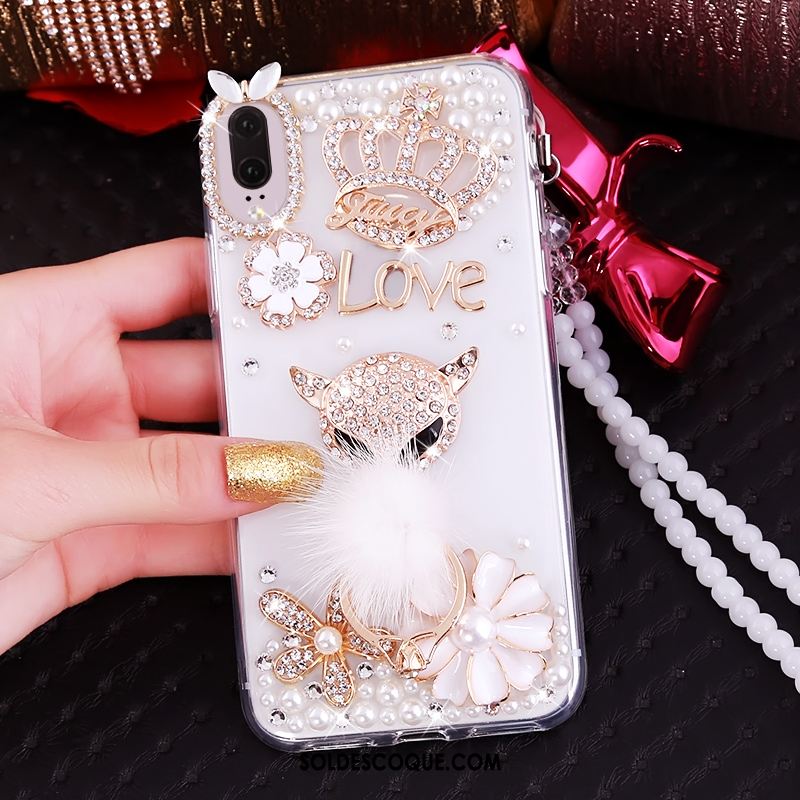 Coque Huawei P20 Téléphone Portable Strass Luxe Transparent Pas Cher