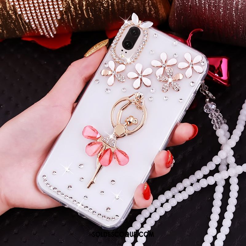 Coque Huawei P20 Téléphone Portable Strass Luxe Transparent Pas Cher