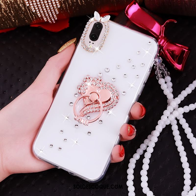 Coque Huawei P20 Téléphone Portable Strass Luxe Transparent Pas Cher