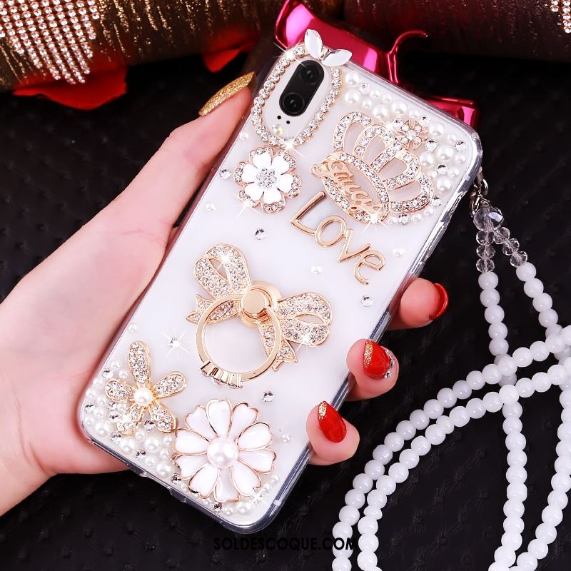 Coque Huawei P20 Téléphone Portable Strass Luxe Transparent Pas Cher