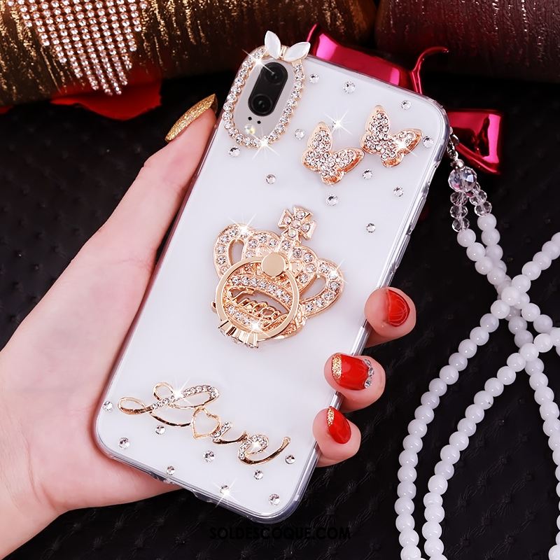 Coque Huawei P20 Téléphone Portable Strass Luxe Transparent Pas Cher