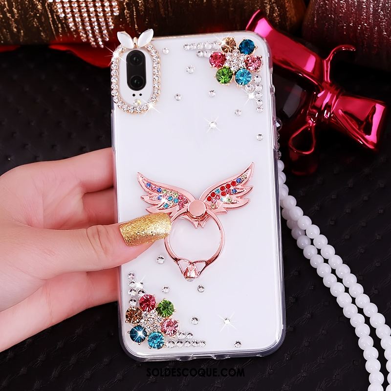 Coque Huawei P20 Téléphone Portable Strass Luxe Transparent Pas Cher