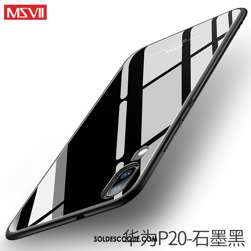 Coque Huawei P20 Téléphone Portable Verre Difficile Blanc Étui Pas Cher