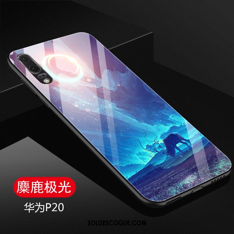 Coque Huawei P20 Téléphone Portable Violet Verre Tendance Créatif Pas Cher