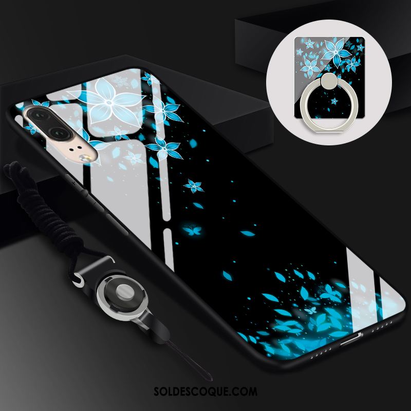 Coque Huawei P20 Verre Étui Téléphone Portable Tendance Noir En Ligne