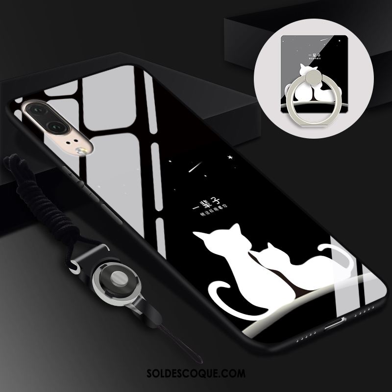 Coque Huawei P20 Verre Étui Téléphone Portable Tendance Noir En Ligne