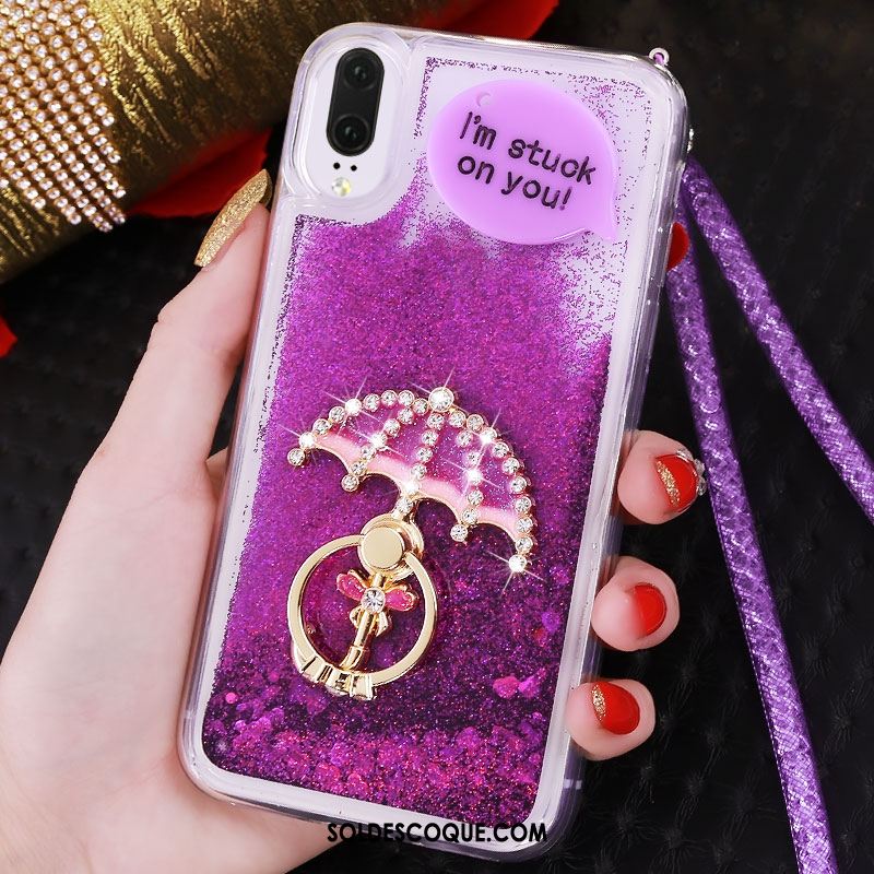 Coque Huawei P20 Violet Personnalité Téléphone Portable Incassable Incruster Strass France