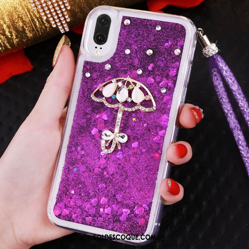 Coque Huawei P20 Violet Personnalité Téléphone Portable Incassable Incruster Strass France