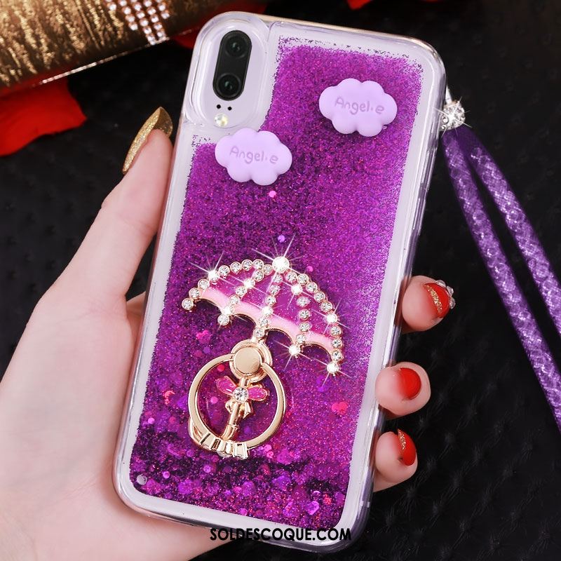 Coque Huawei P20 Violet Personnalité Téléphone Portable Incassable Incruster Strass France