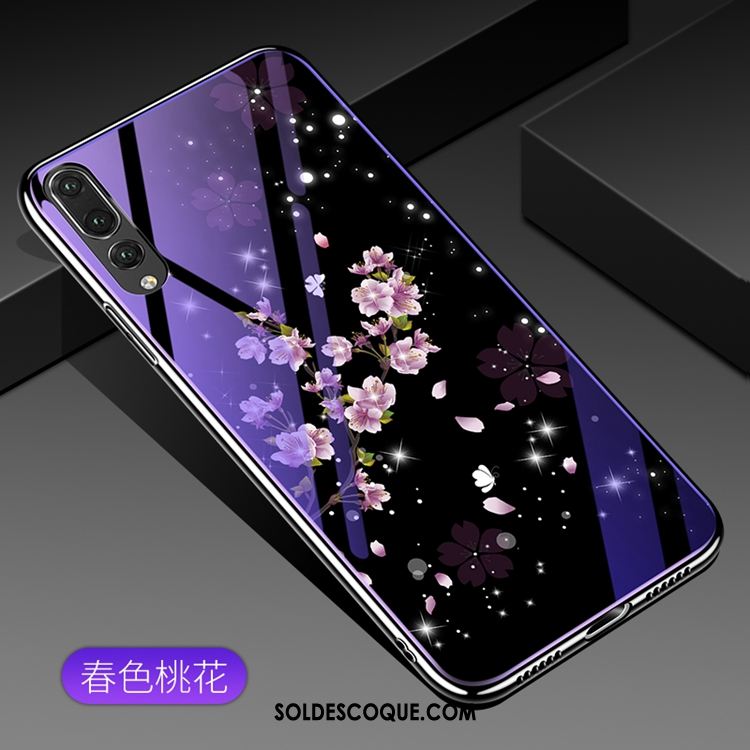 Coque Huawei P20 Violet Téléphone Portable Étui Verre Membrane Pas Cher