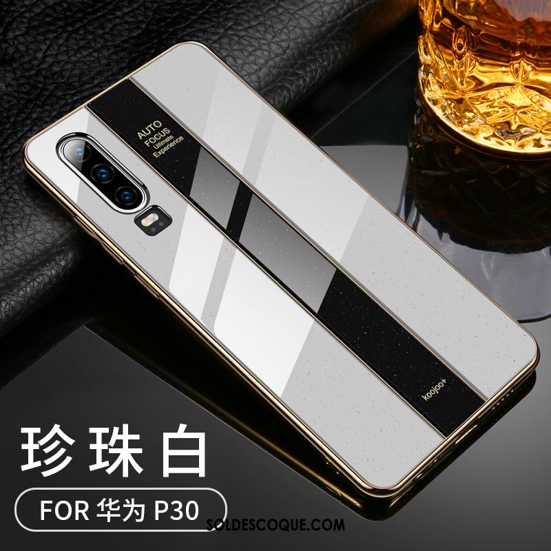 Coque Huawei P30 Blanc Incassable Protection Personnalité Silicone Pas Cher