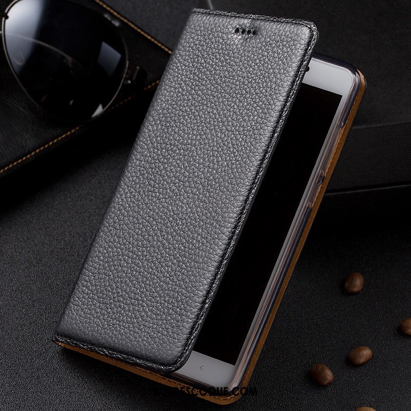 Coque Huawei P30 Bleu Téléphone Portable Cuir Véritable Modèle Fleurie Étui Pas Cher