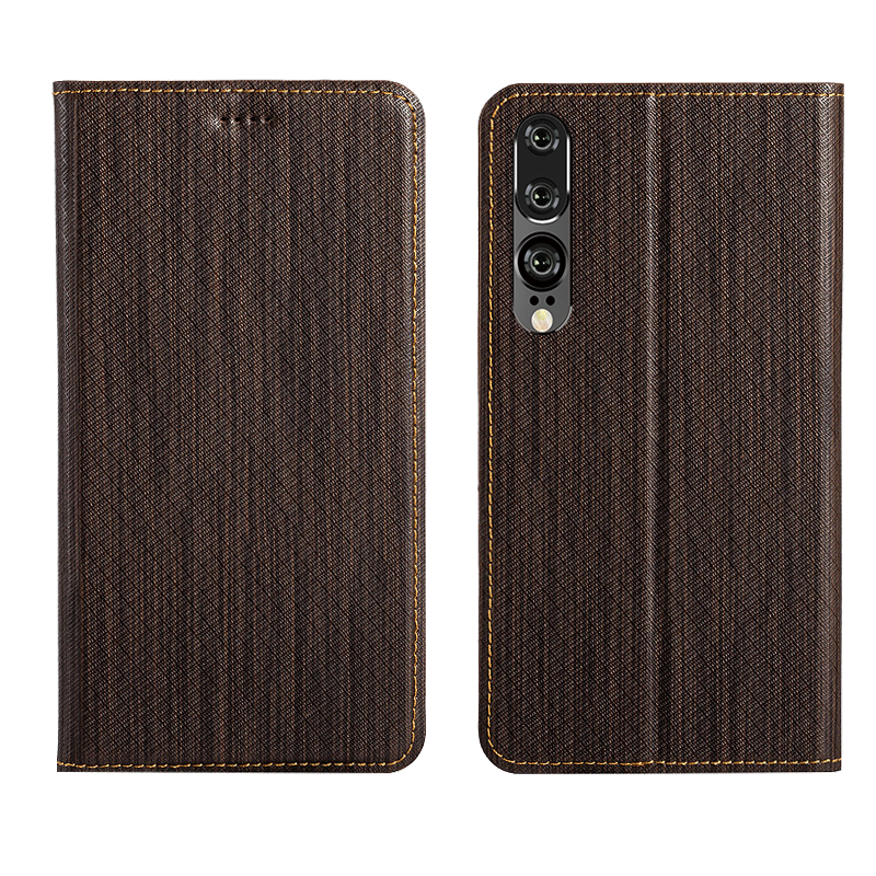 Coque Huawei P30 Cuir Véritable Incassable Plaid Téléphone Portable Nouveau Soldes