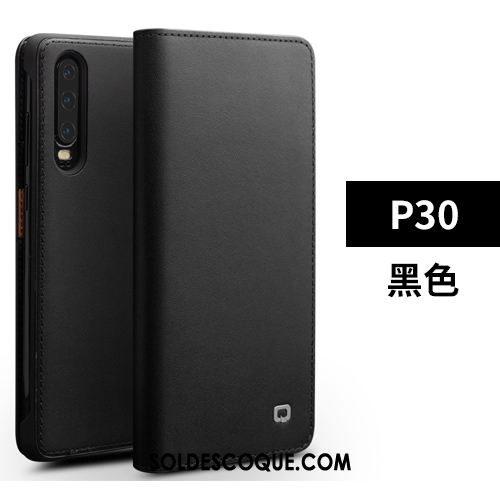 Coque Huawei P30 Cuir Véritable Étui En Cuir Simple Classic Protection Housse Soldes