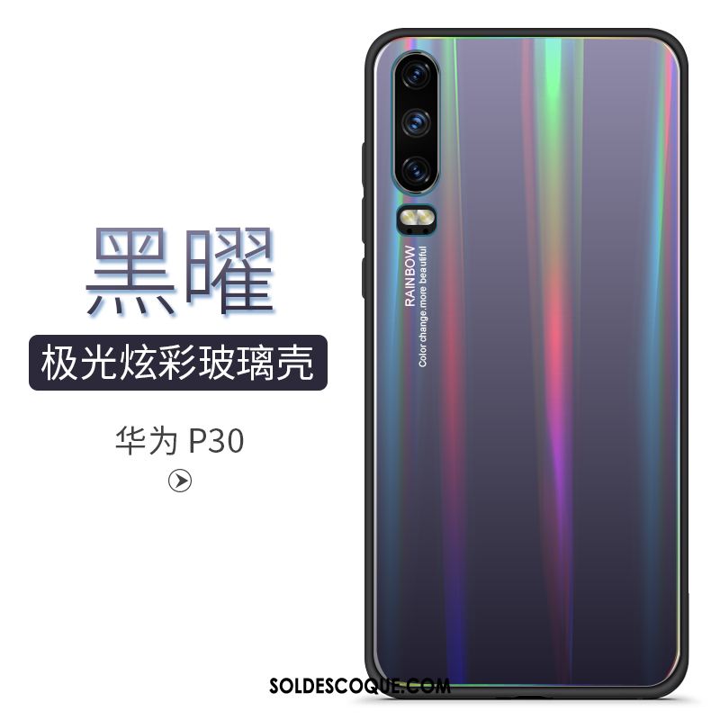 Coque Huawei P30 Dégradé Net Rouge Incassable Marque De Tendance Coloré En Vente