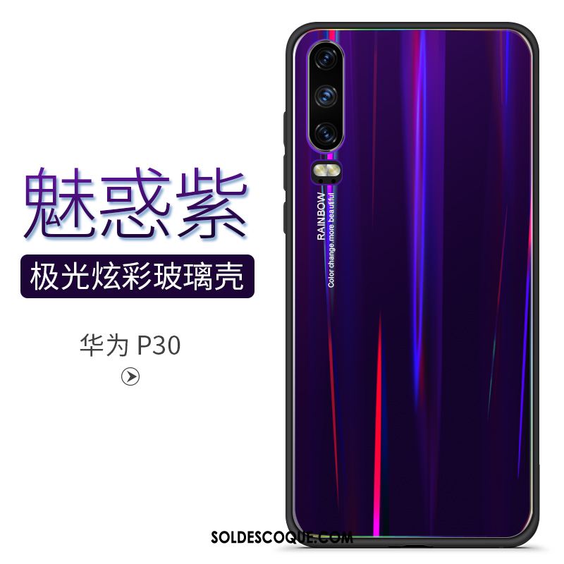 Coque Huawei P30 Dégradé Net Rouge Incassable Marque De Tendance Coloré En Vente