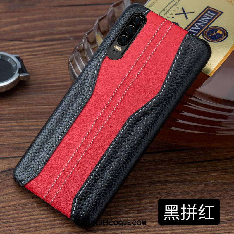 Coque Huawei P30 Europe Épissure Créatif Luxe Cuir En Vente