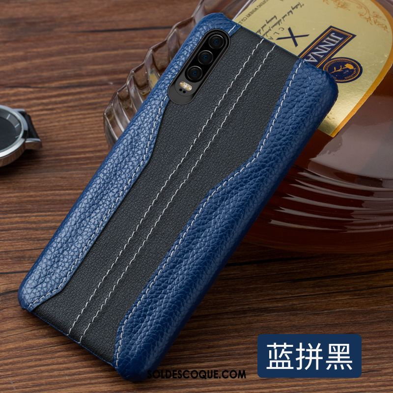 Coque Huawei P30 Europe Épissure Créatif Luxe Cuir En Vente