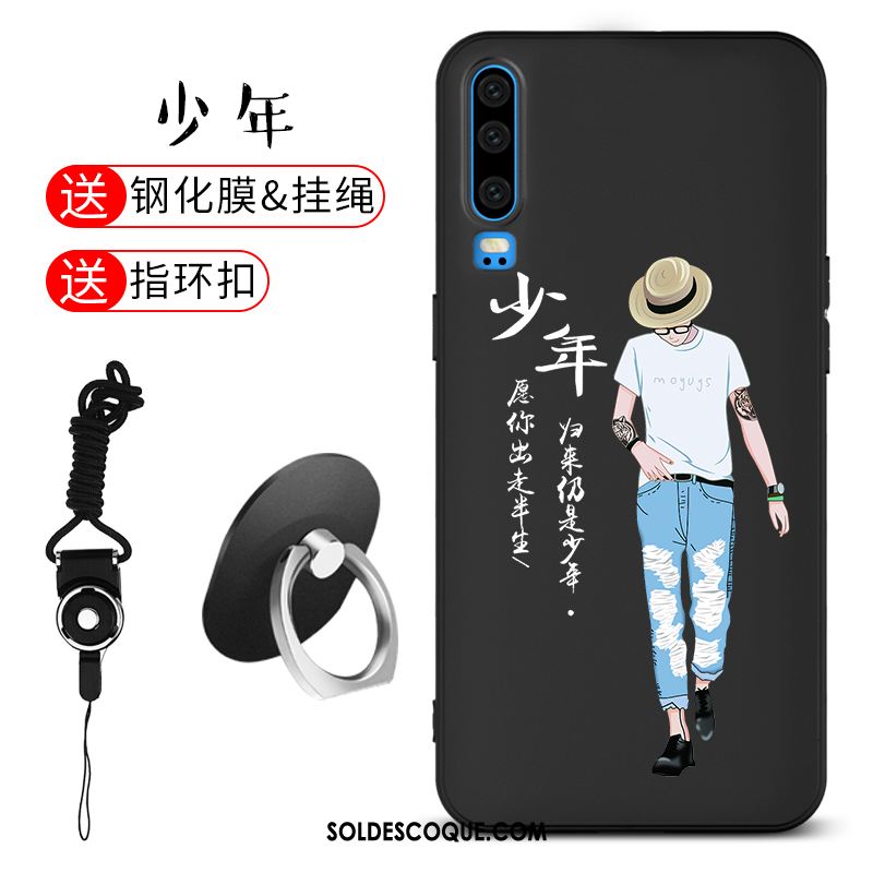 Coque Huawei P30 Gaufrage Silicone Étui Marque De Tendance Créatif Pas Cher