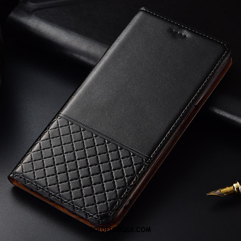 Coque Huawei P30 Incassable Fluide Doux Étui En Cuir Cuir Véritable Tout Compris En Vente