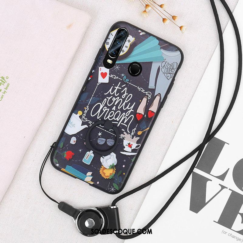 Coque Huawei P30 Lite Créatif Tout Compris Gaufrage Dessin Animé Délavé En Daim Housse Soldes