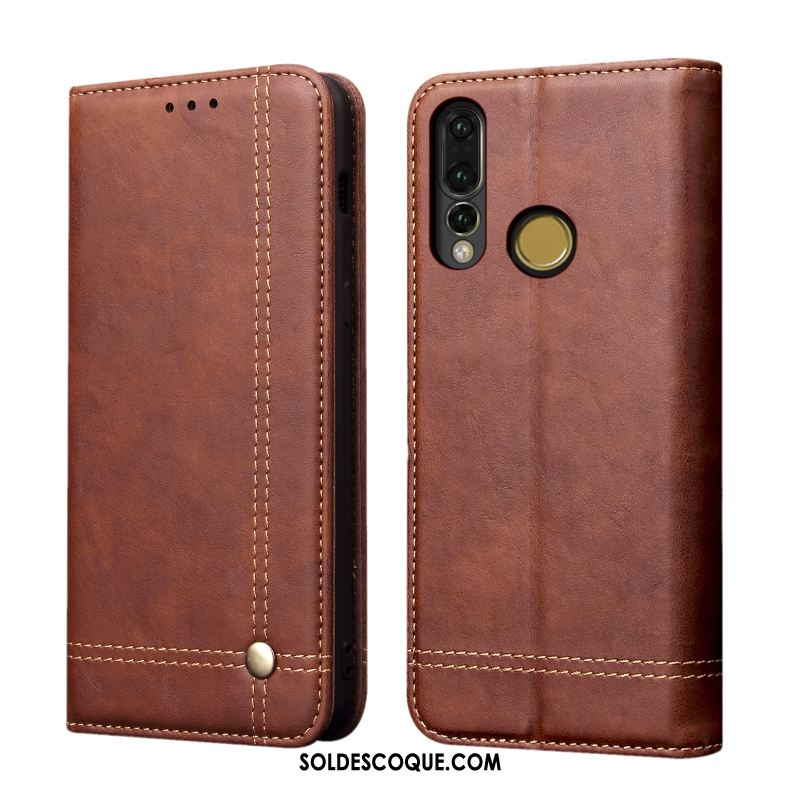 Coque Huawei P30 Lite Incassable Fluide Doux Étui Étui En Cuir Kaki Housse France