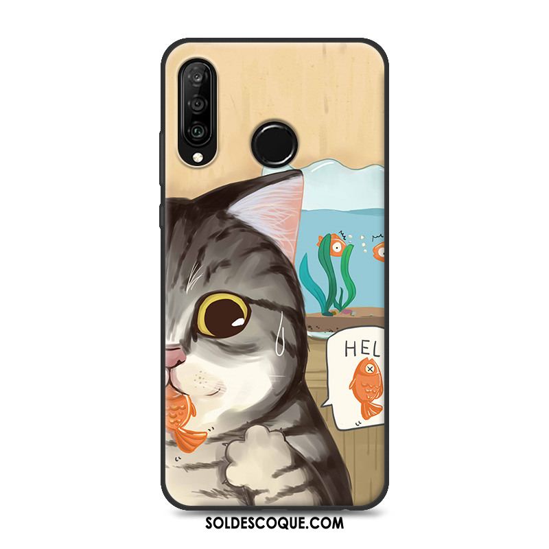 Coque Huawei P30 Lite Incassable Téléphone Portable Chat Étui Fluide Doux En Ligne