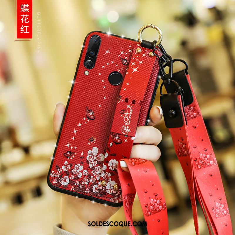 Coque Huawei P30 Lite Net Rouge Simple Protection Téléphone Portable Cou Suspendu Pas Cher
