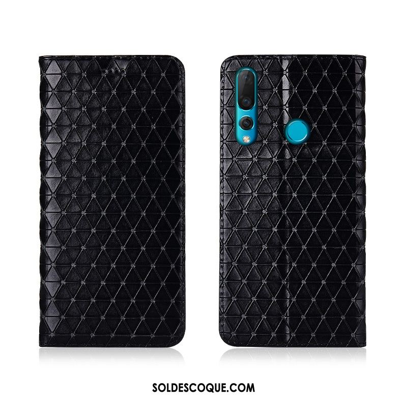 Coque Huawei P30 Lite Nouveau Plaid Clamshell Protection Cuir Véritable Pas Cher