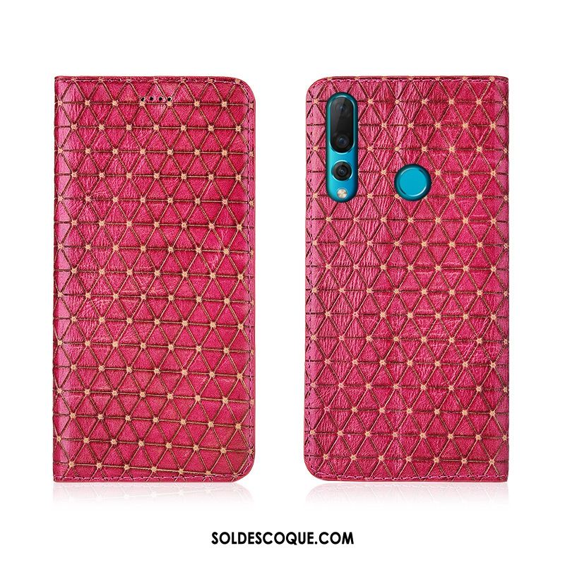 Coque Huawei P30 Lite Nouveau Plaid Clamshell Protection Cuir Véritable Pas Cher