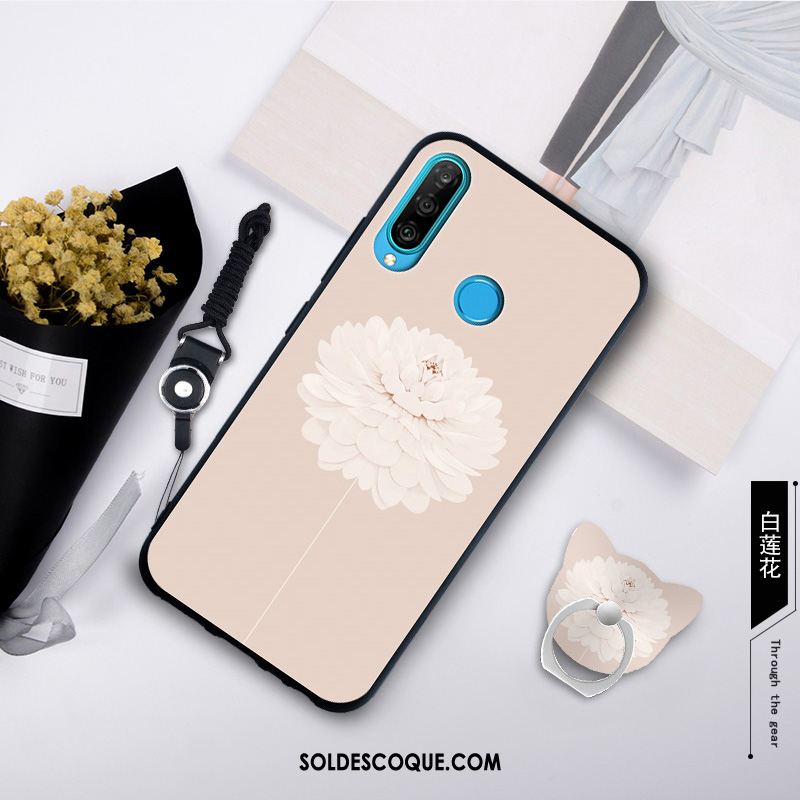 Coque Huawei P30 Lite Personnalité Blanc Simple Mode Tempérer Pas Cher