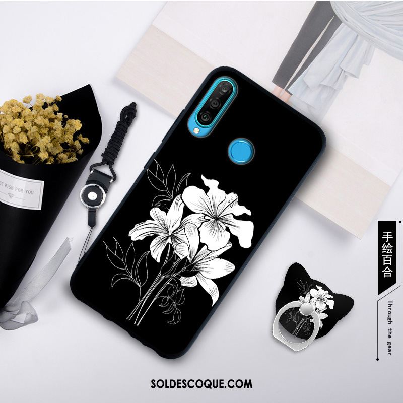 Coque Huawei P30 Lite Personnalité Blanc Simple Mode Tempérer Pas Cher