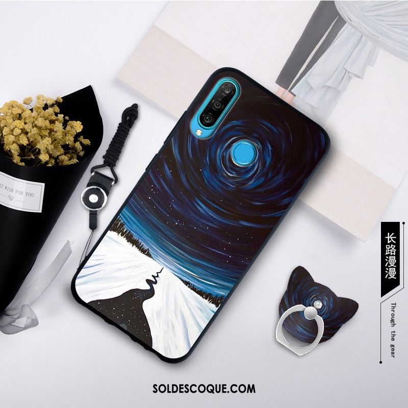 Coque Huawei P30 Lite Personnalité Blanc Simple Mode Tempérer Pas Cher