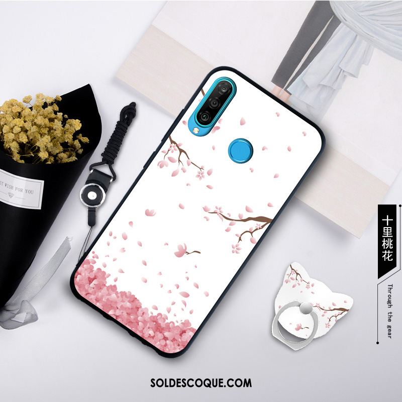 Coque Huawei P30 Lite Personnalité Blanc Simple Mode Tempérer Pas Cher